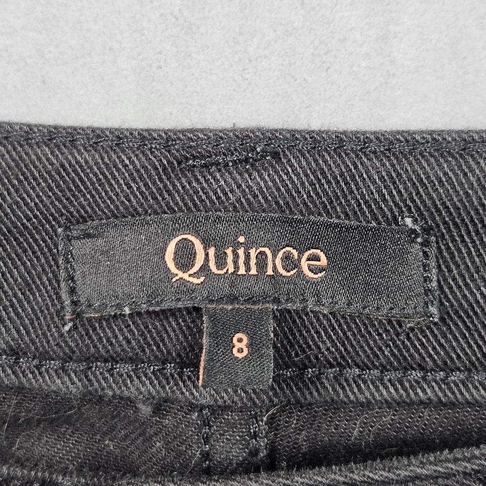 Quince Pants Womens 8 Black Organic Stretch Cotton Twill Straight Leg Cropped - Picture 3 of 10